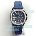 PPF Swiss Clone Patek Philippe Aquanaut 5067A Blue Dial Diamond 35.6mm Quartz Watch 